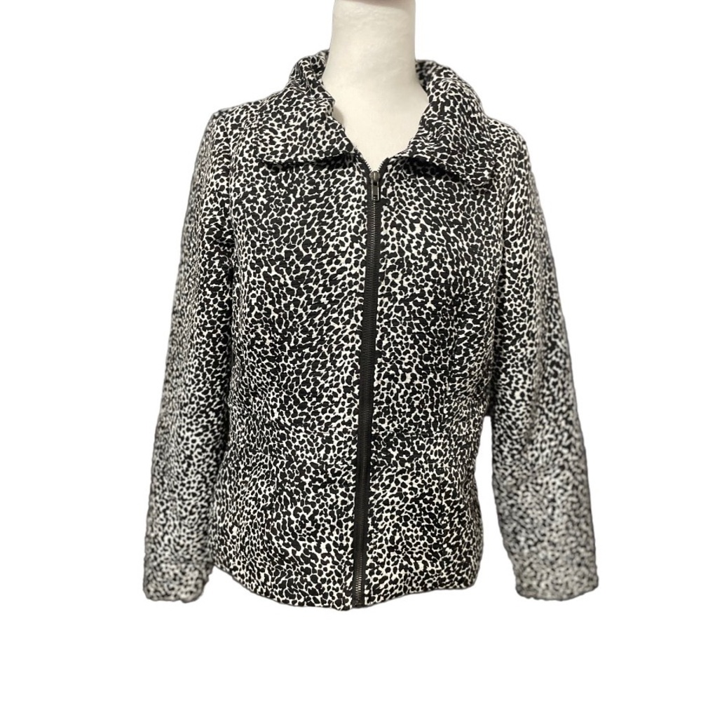 Animal print black & white jacket, Size Medium.
